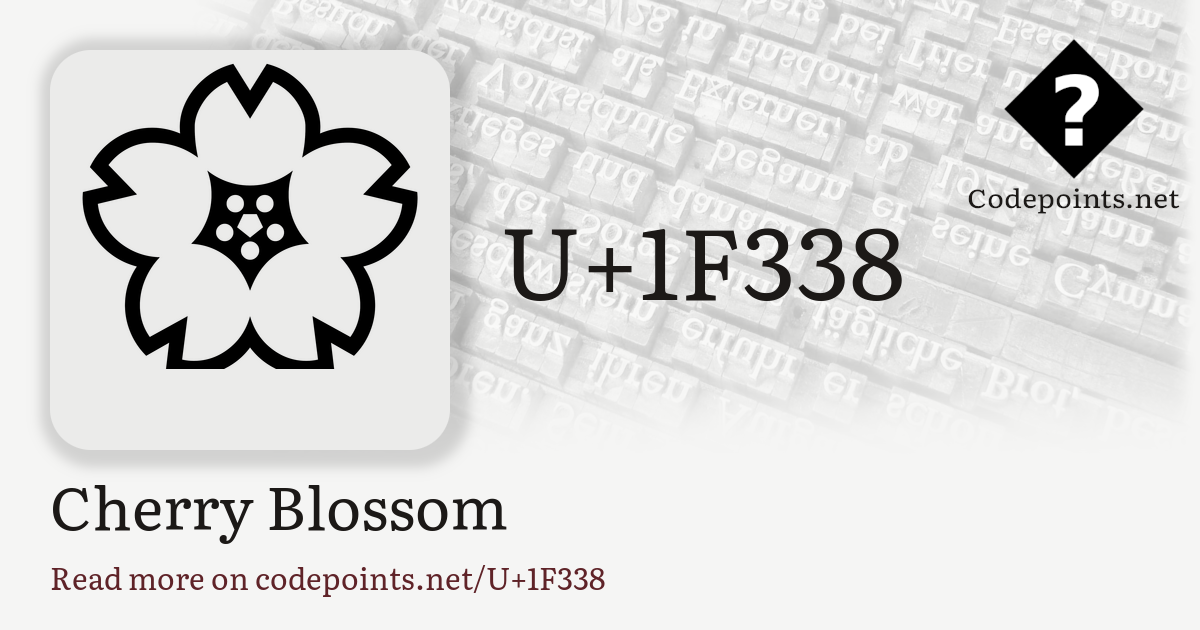 さくら‪ෆ‪.*・゜ U+1F338 CHERRY BLOSSOM: 🌸 – Unicode – Codepoints
