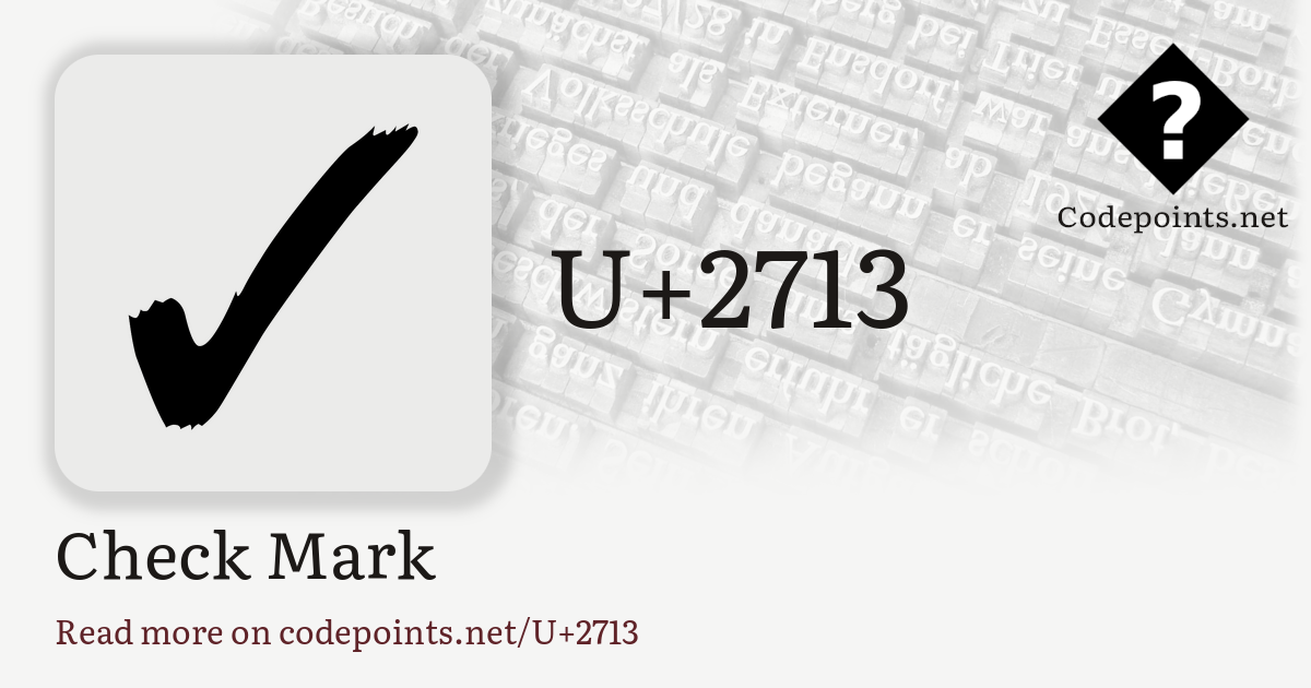 U+2713 CHECK MARK: ✓ – Unicode – Codepoints