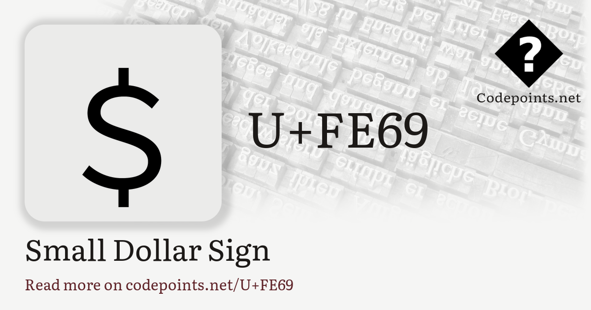 Small Dollar Sign Symbol